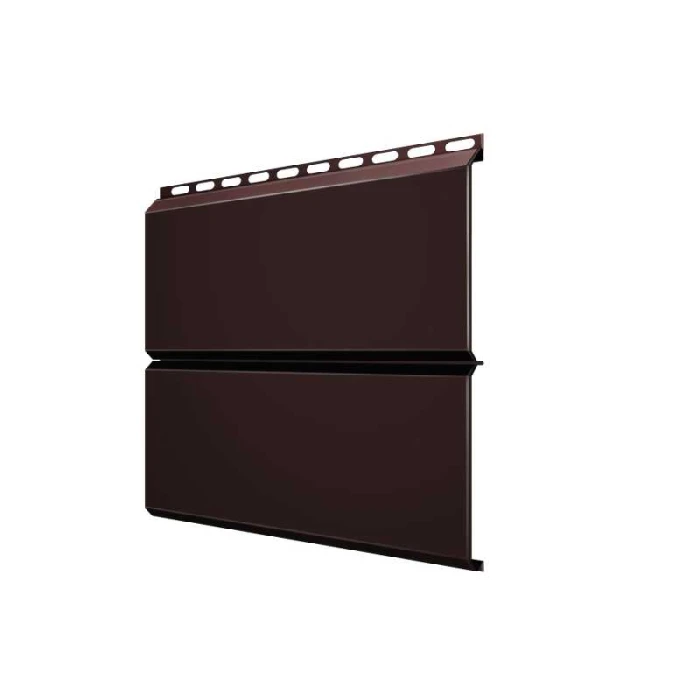 Металлический сайдинг Grand Line ЭкоБрус 0.5 мм Satin с пленкой RAL 8017 шоколад | 345