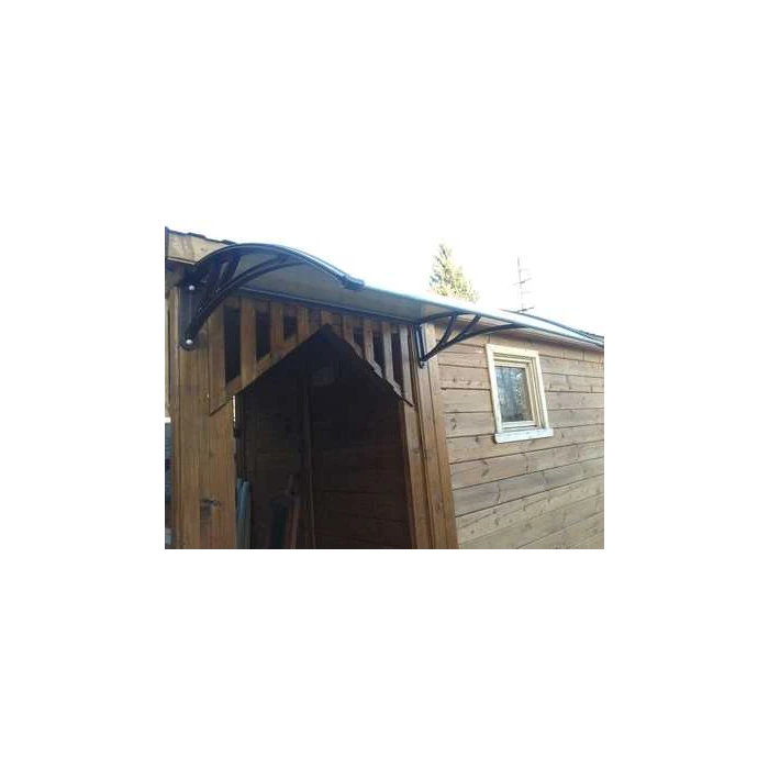 Козырьки Krovent из поликарбоната 1500х930х280 прозрачный (серебр. кроншт)